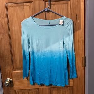 Justice long sleeve ombré blue shirt
